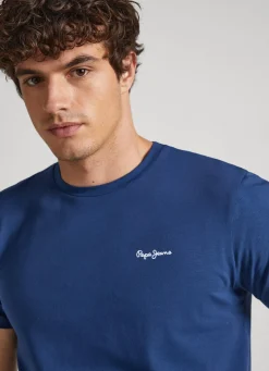 Men Pepe Jeans Printed Logo Cotton T-Shirt