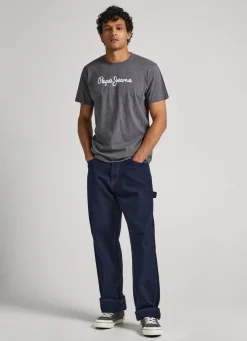 Men Pepe Jeans Printed Logo Cotton T-Shirt
