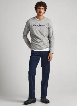 Men Pepe Jeans Printed Logo Cotton T-Shirt