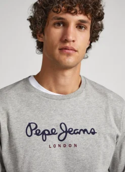 Men Pepe Jeans Printed Logo Cotton T-Shirt