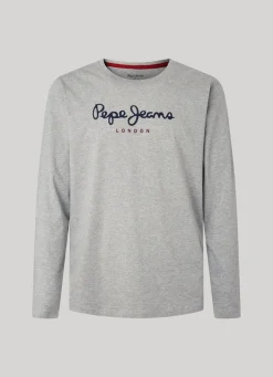 Men Pepe Jeans Printed Logo Cotton T-Shirt