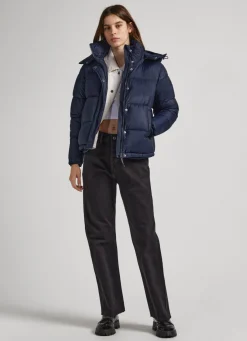 Women Pepe Jeans Puffer Jacket With Hood