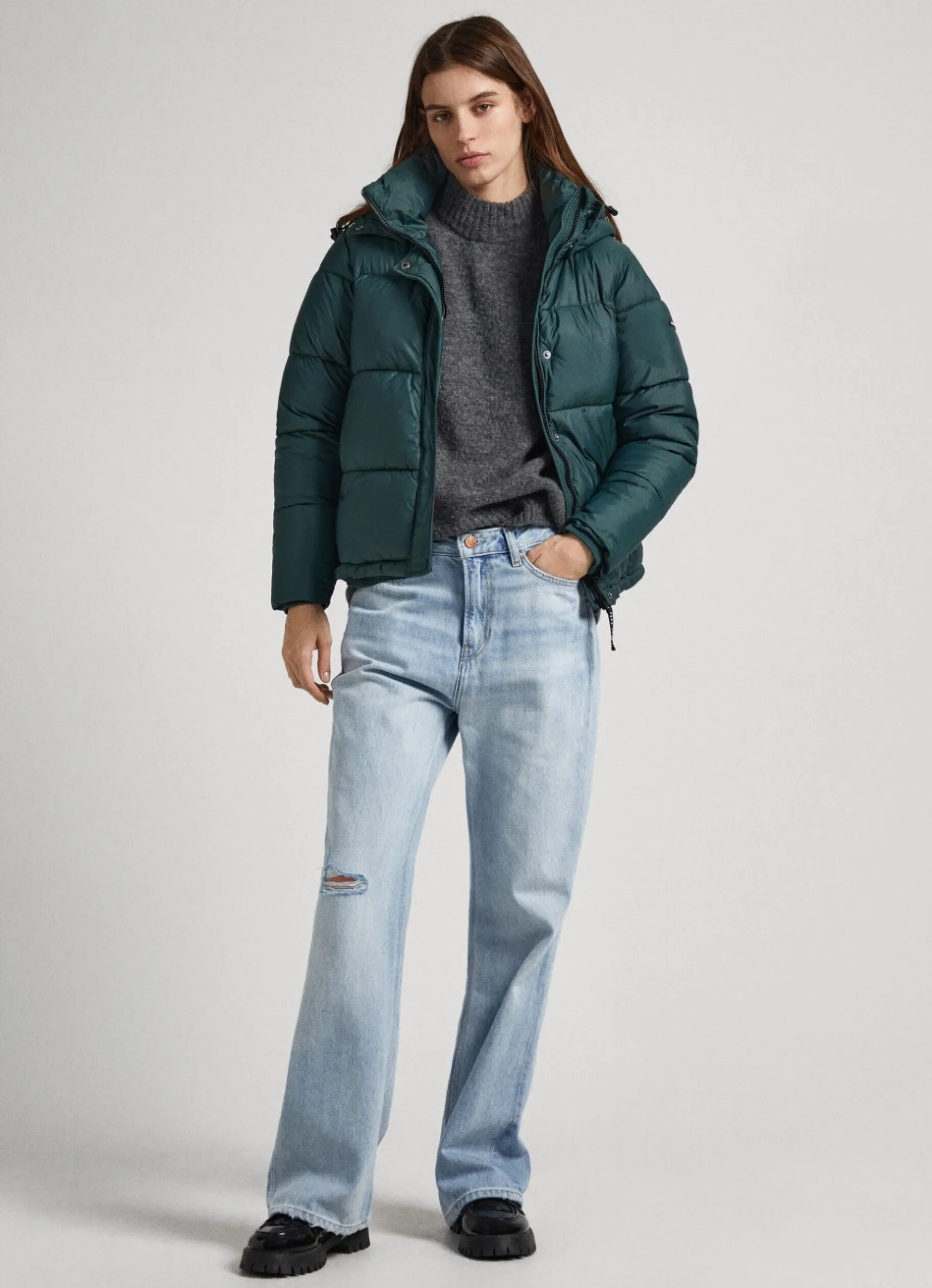 Women Pepe Jeans Puffer Jacket With Hood