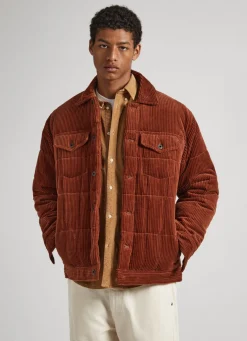 Men Pepe Jeans Quilted Corduroy Puffer Jacket