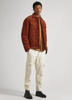 Men Pepe Jeans Quilted Corduroy Puffer Jacket