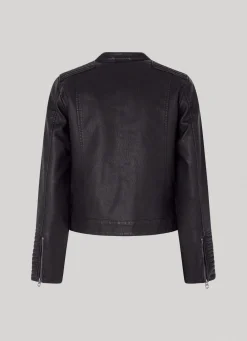 Women Pepe Jeans Quilted Shoulder Biker Jacket
