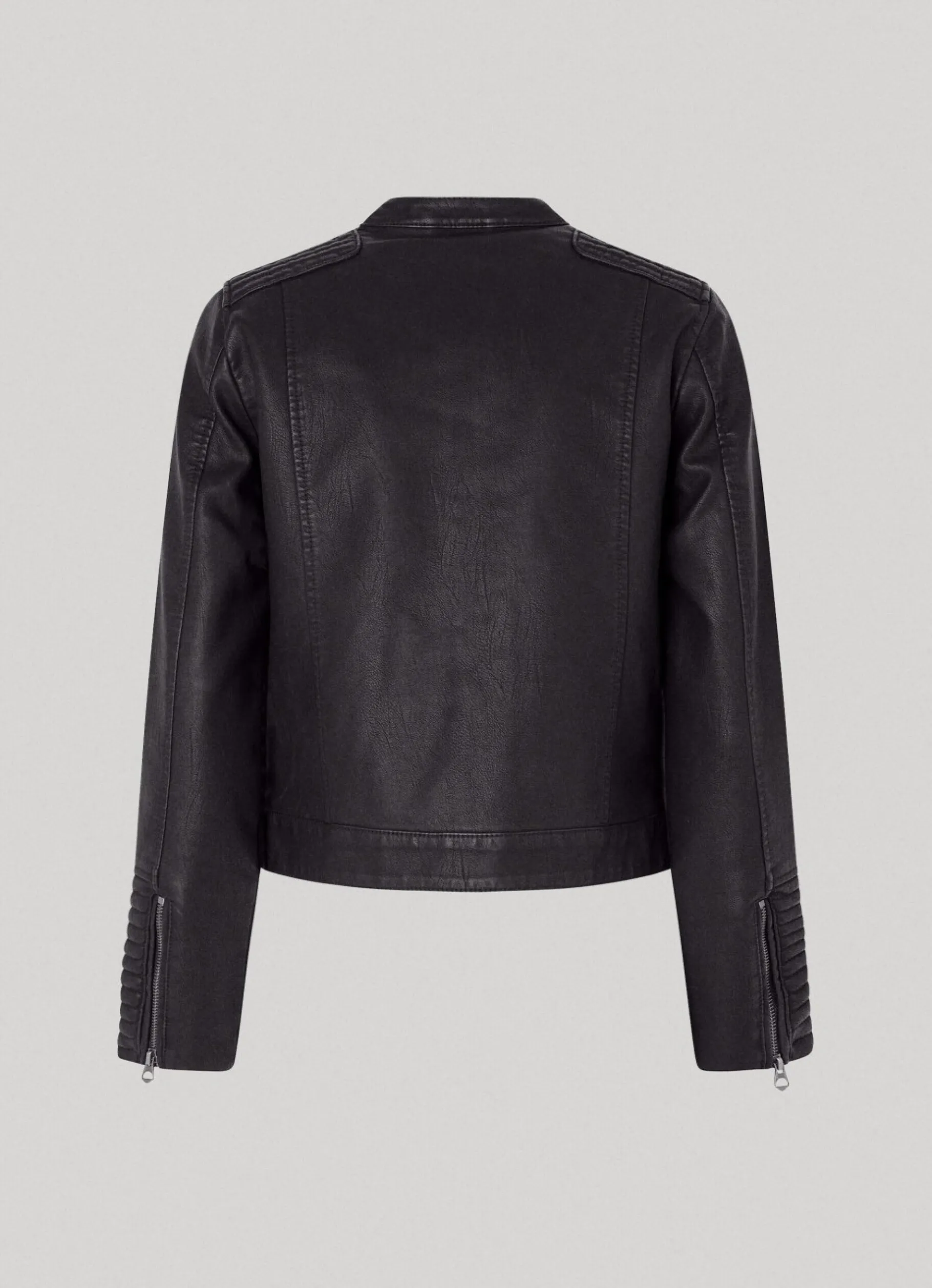Women Pepe Jeans Quilted Shoulder Biker Jacket