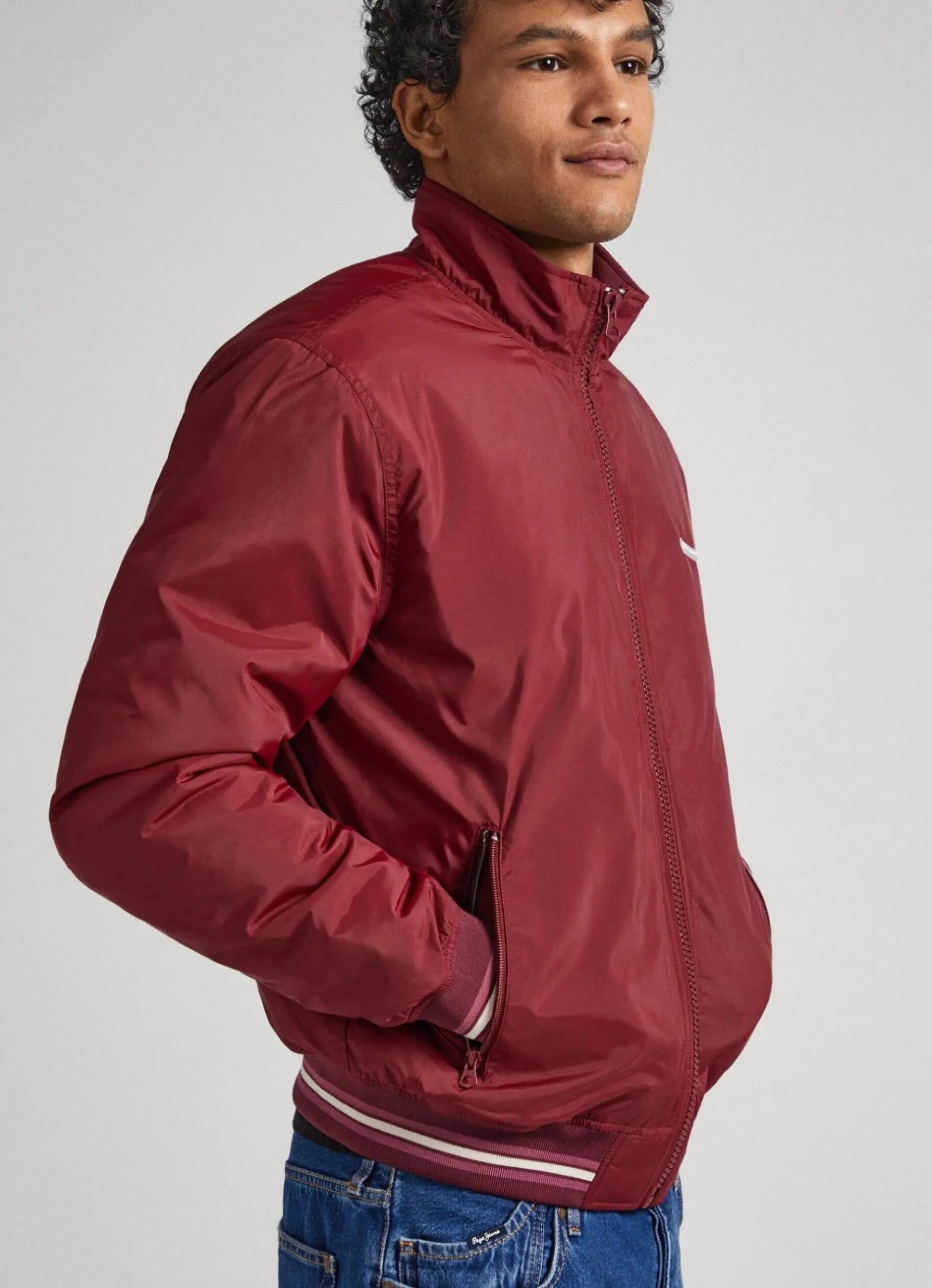 Men Pepe Jeans Recycled Fabric Bomber Jacket