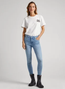 Women Pepe Jeans Regent Skinny Fit High-Rise Jeans