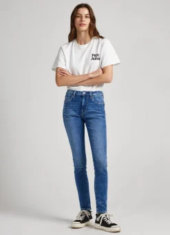 Women Pepe Jeans Regent Skinny Fit High-Rise Jeans