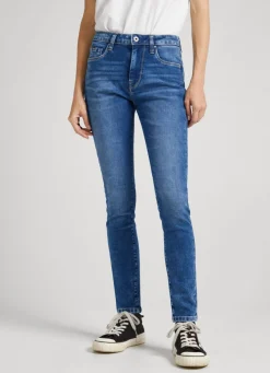 Women Pepe Jeans Regent Skinny Fit High-Rise Jeans
