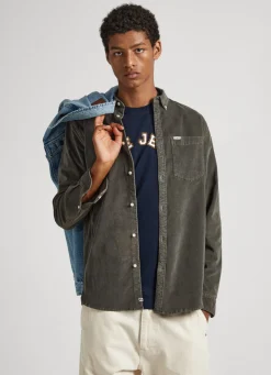 Men Pepe Jeans Regular Fit Corduroy Shirt