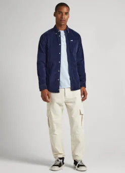 Men Pepe Jeans Regular Fit Corduroy Shirt