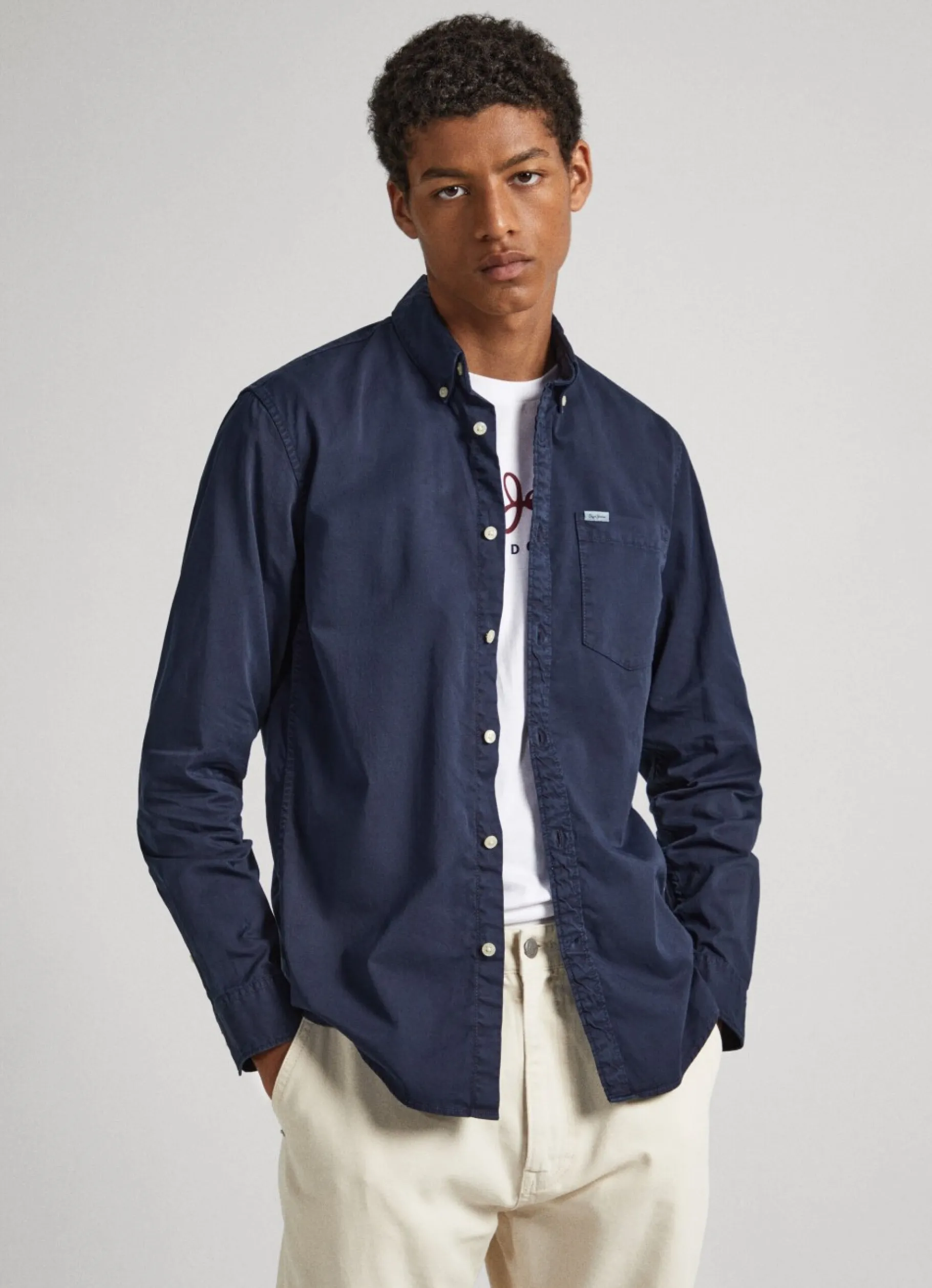 Men Pepe Jeans Regular Fit Cotton Twill Shirt