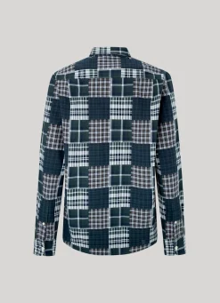 Men Pepe Jeans Regular Fit Patchwork Shirt