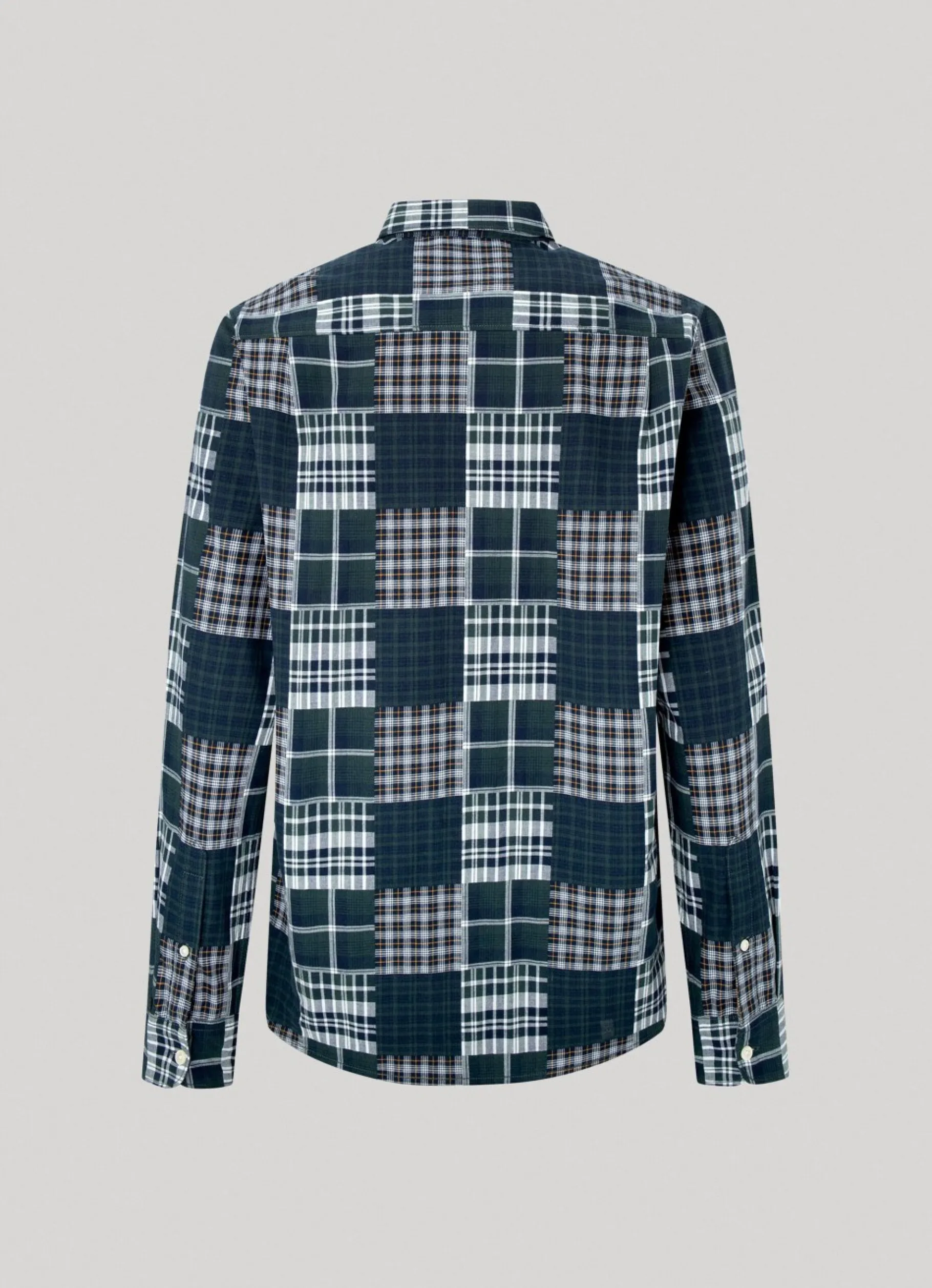 Men Pepe Jeans Regular Fit Patchwork Shirt
