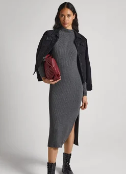 Women Pepe Jeans Regular Fit Ribbed Dress