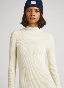 Women Pepe Jeans Regular Fit Ribbed Dress