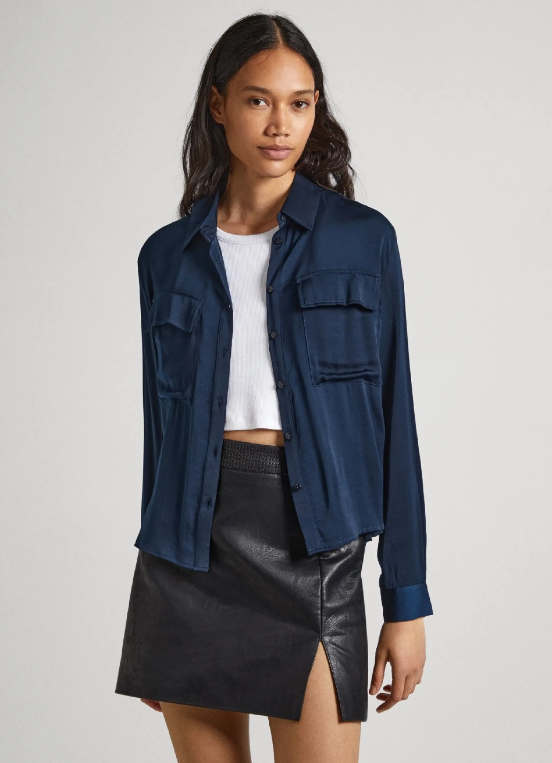 Women Pepe Jeans Regular Fit Satin Shirt