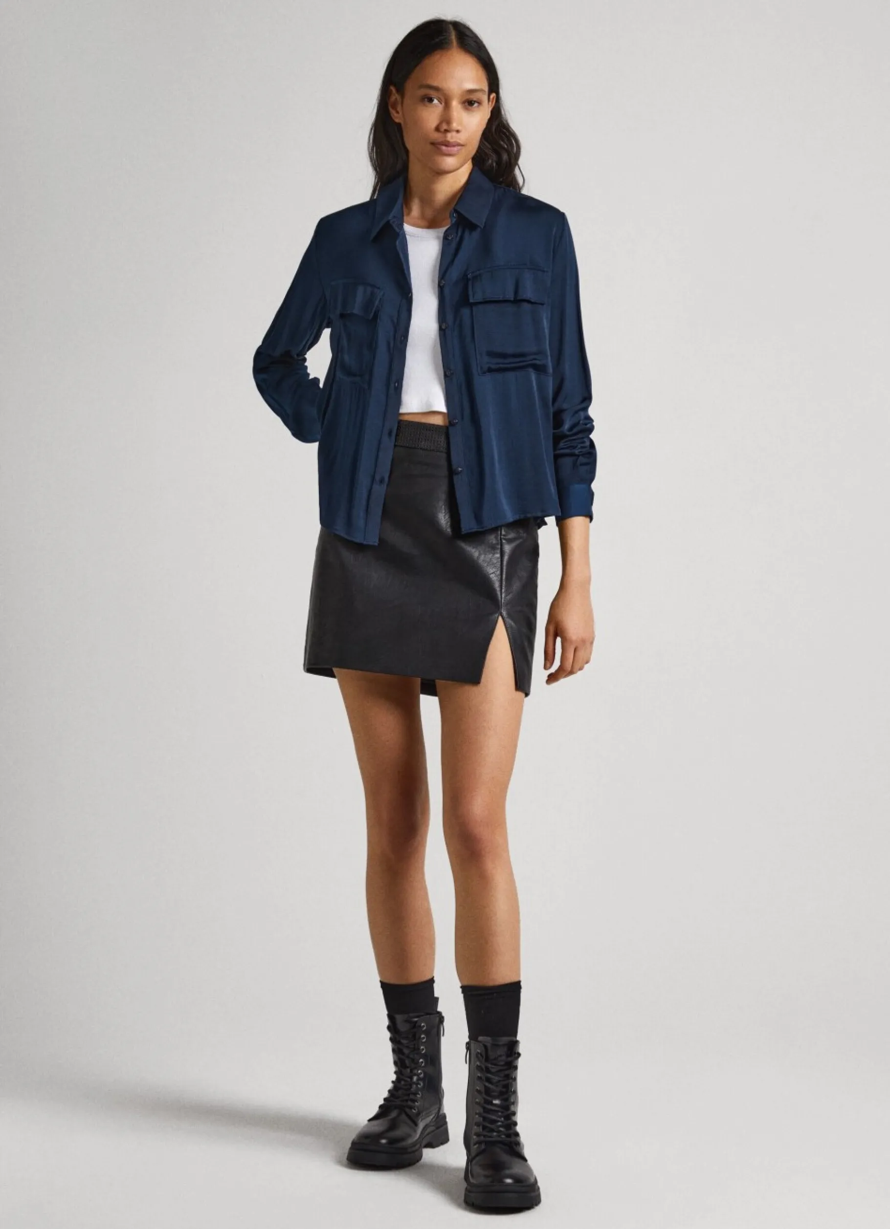 Women Pepe Jeans Regular Fit Satin Shirt