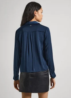 Women Pepe Jeans Regular Fit Satin Shirt