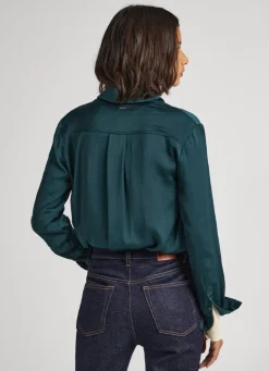 Women Pepe Jeans Regular Fit Satin Shirt