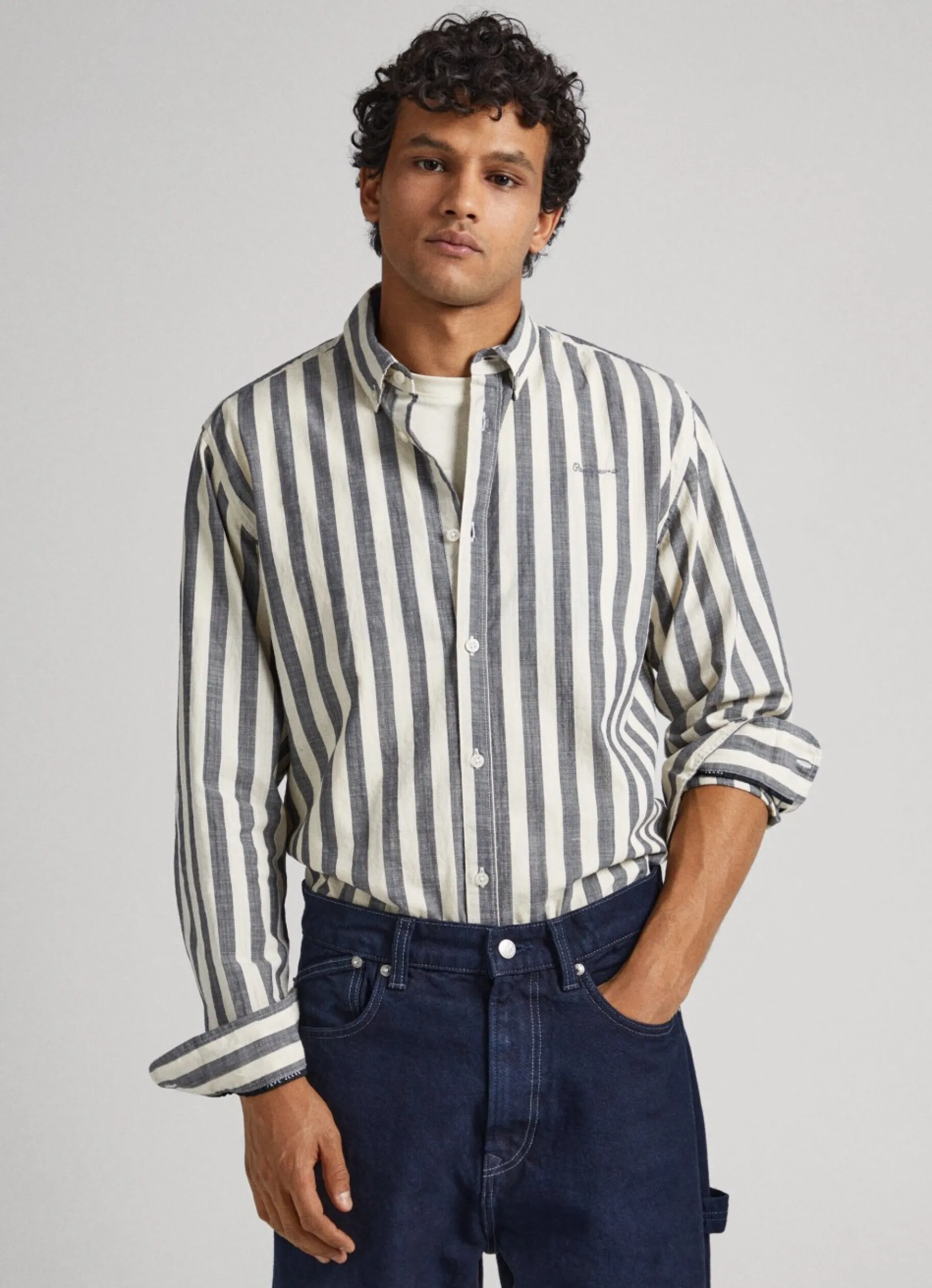 Men Pepe Jeans Regular Fit Striped Shirt