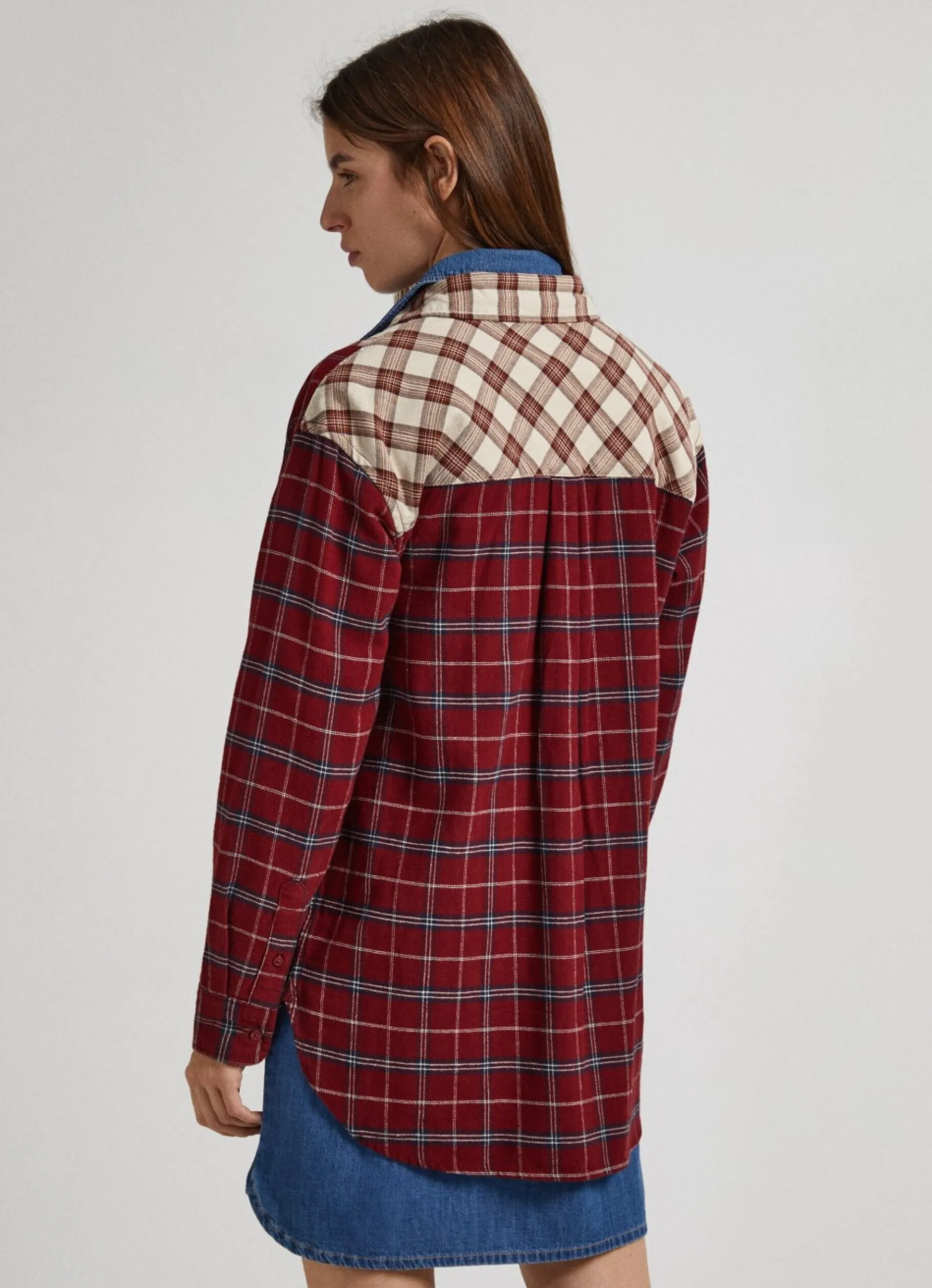 Women Pepe Jeans Relaxed Fit Checked Shirt