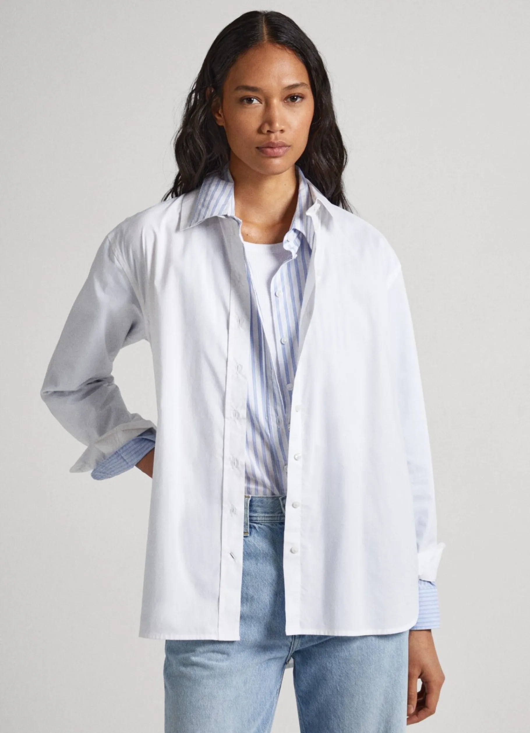 Women Pepe Jeans Relaxed Fit Poplin Shirt