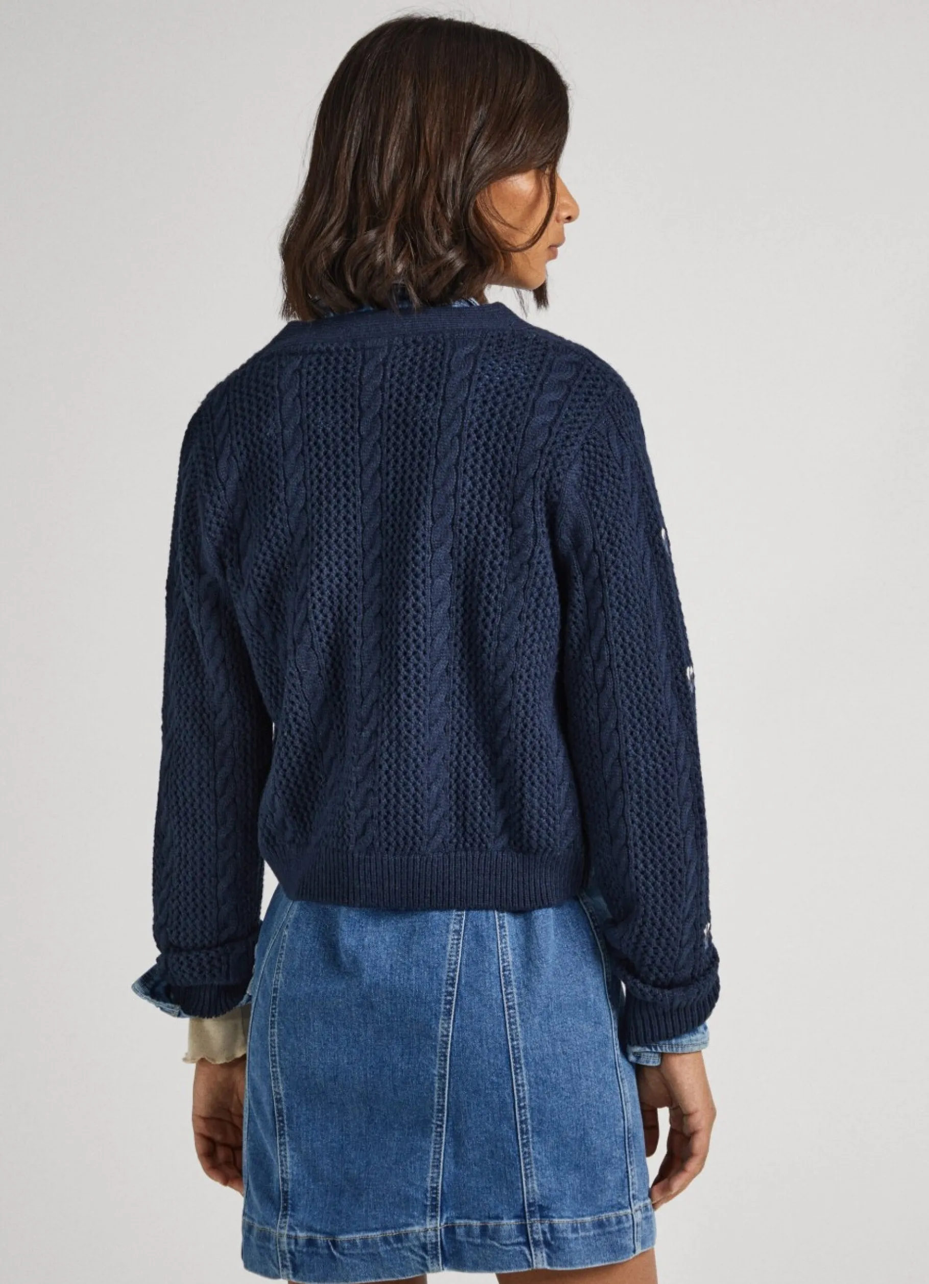 Women Pepe Jeans Rib Detail Cardigan