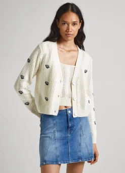 Women Pepe Jeans Rib Detail Cardigan