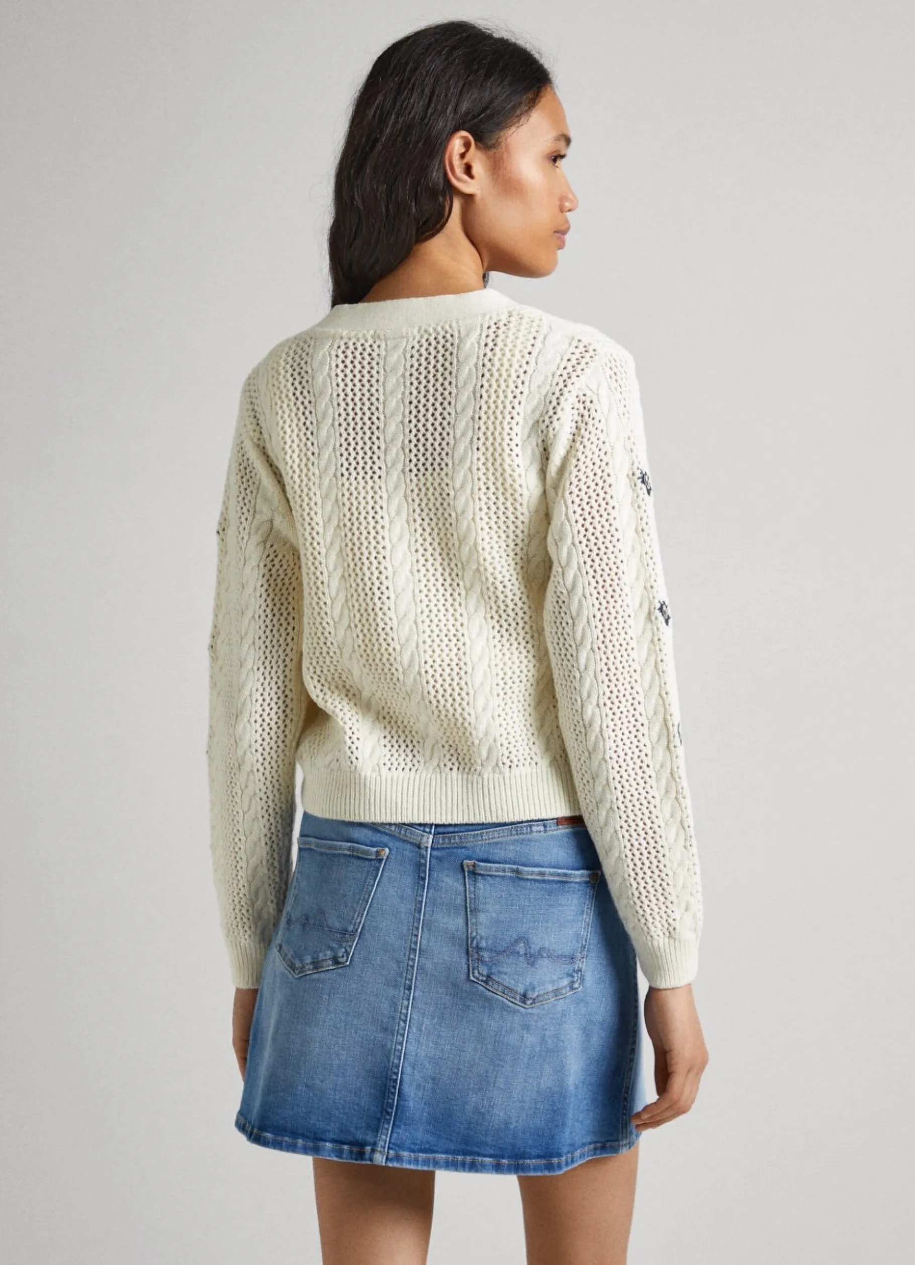 Women Pepe Jeans Rib Detail Cardigan