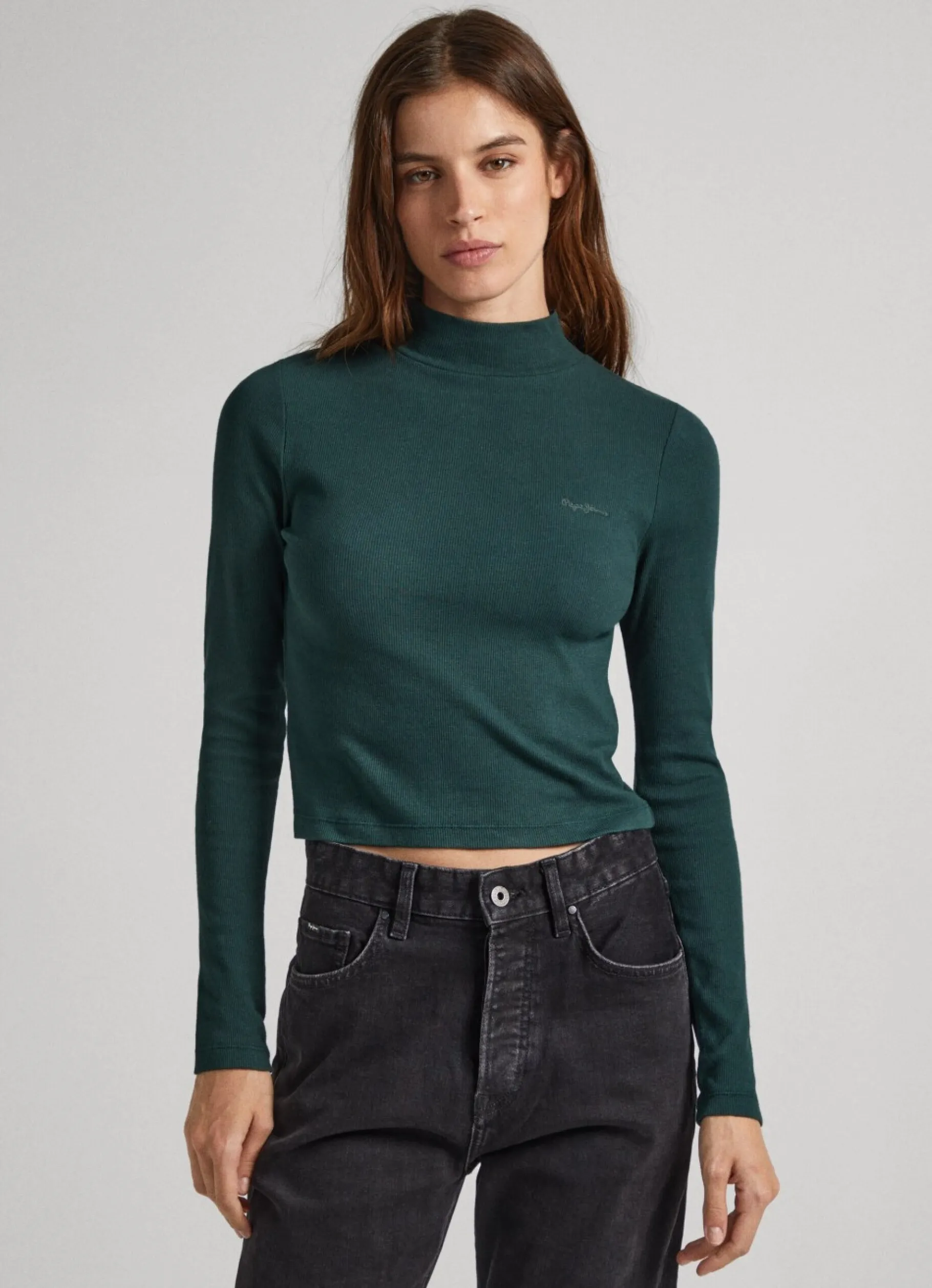 Women Pepe Jeans Ribbed Long-Sleeve T-Shirt