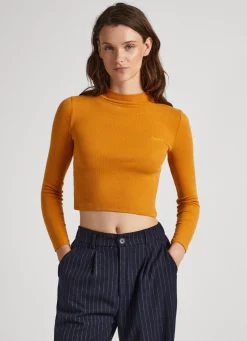 Women Pepe Jeans Ribbed Long-Sleeve T-Shirt