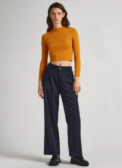 Women Pepe Jeans Ribbed Long-Sleeve T-Shirt