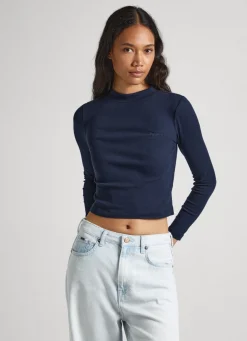 Women Pepe Jeans Ribbed Long-Sleeve T-Shirt