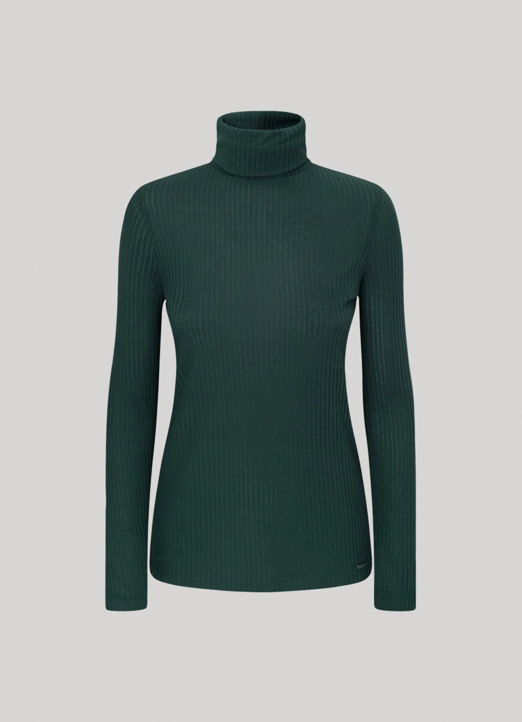 Women Pepe Jeans Ribbed Turtleneck Long Sleeve T-Shirt