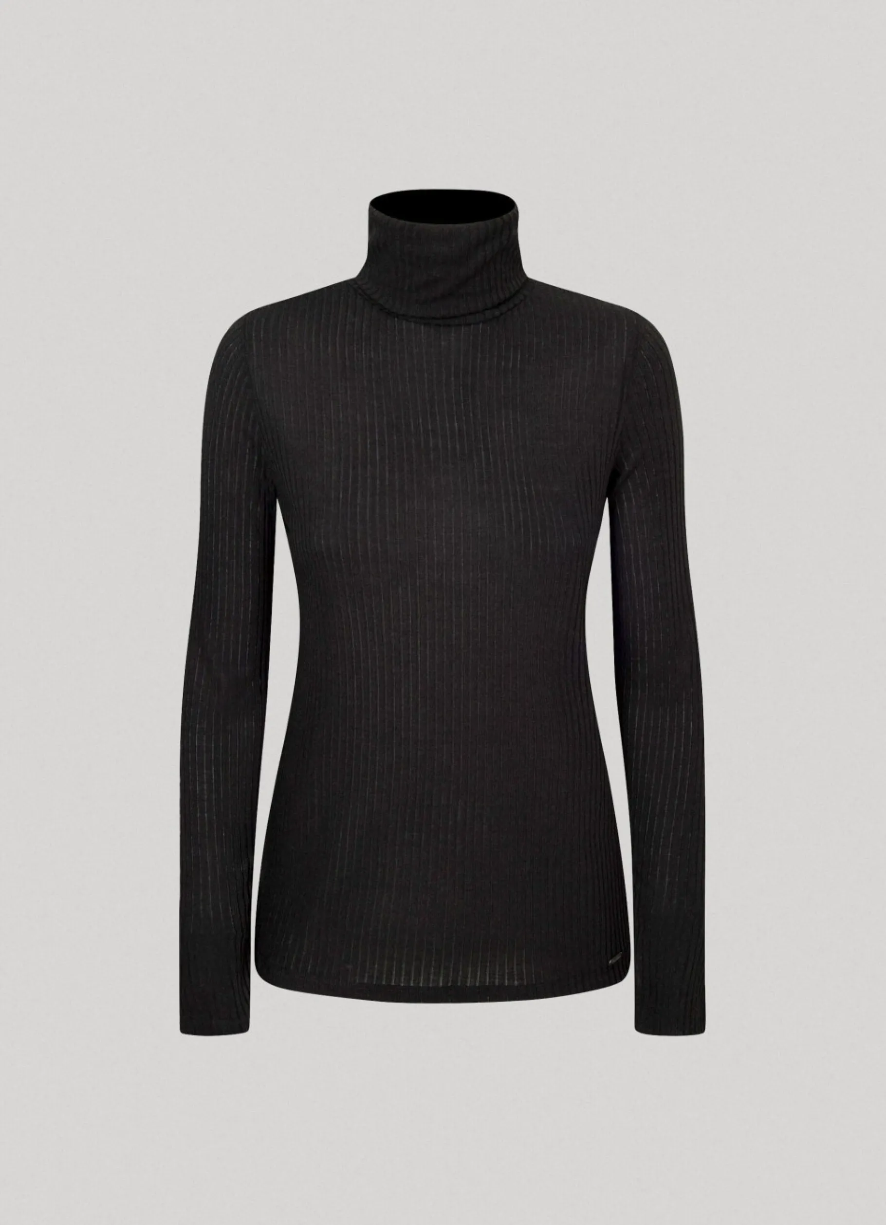 Women Pepe Jeans Ribbed Turtleneck Long Sleeve T-Shirt