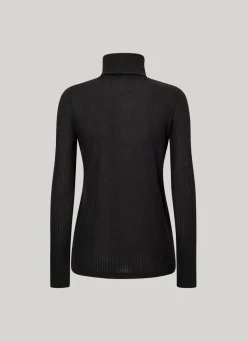 Women Pepe Jeans Ribbed Turtleneck Long Sleeve T-Shirt