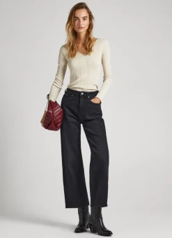 Women Pepe Jeans Ribbed V-Neck Knit