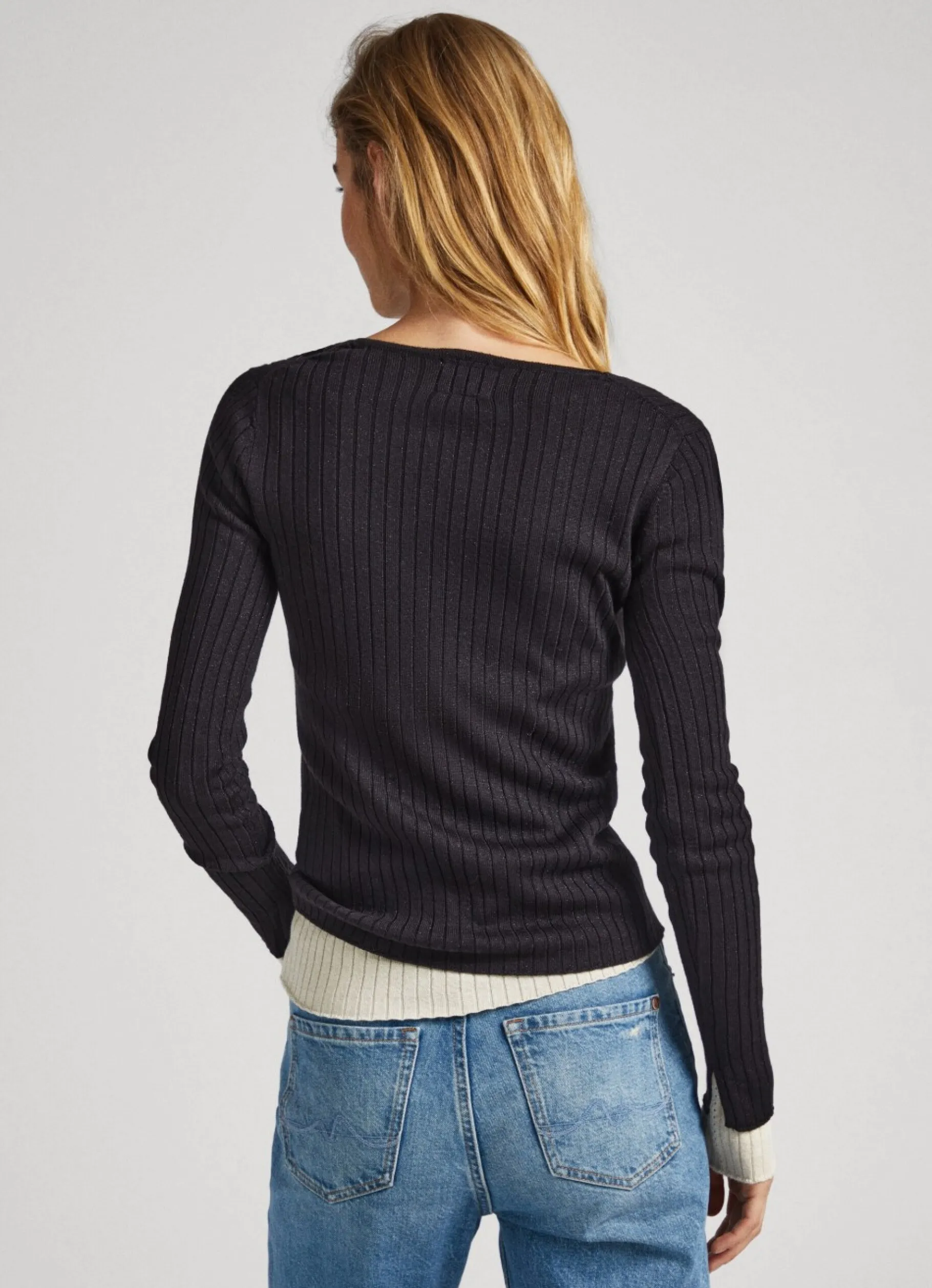 Women Pepe Jeans Ribbed V-Neck Knit
