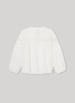 Girl Pepe Jeans Romantic Cotton Dobby Blouse