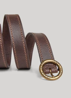 Women Pepe Jeans Round Buckle Leather Belt