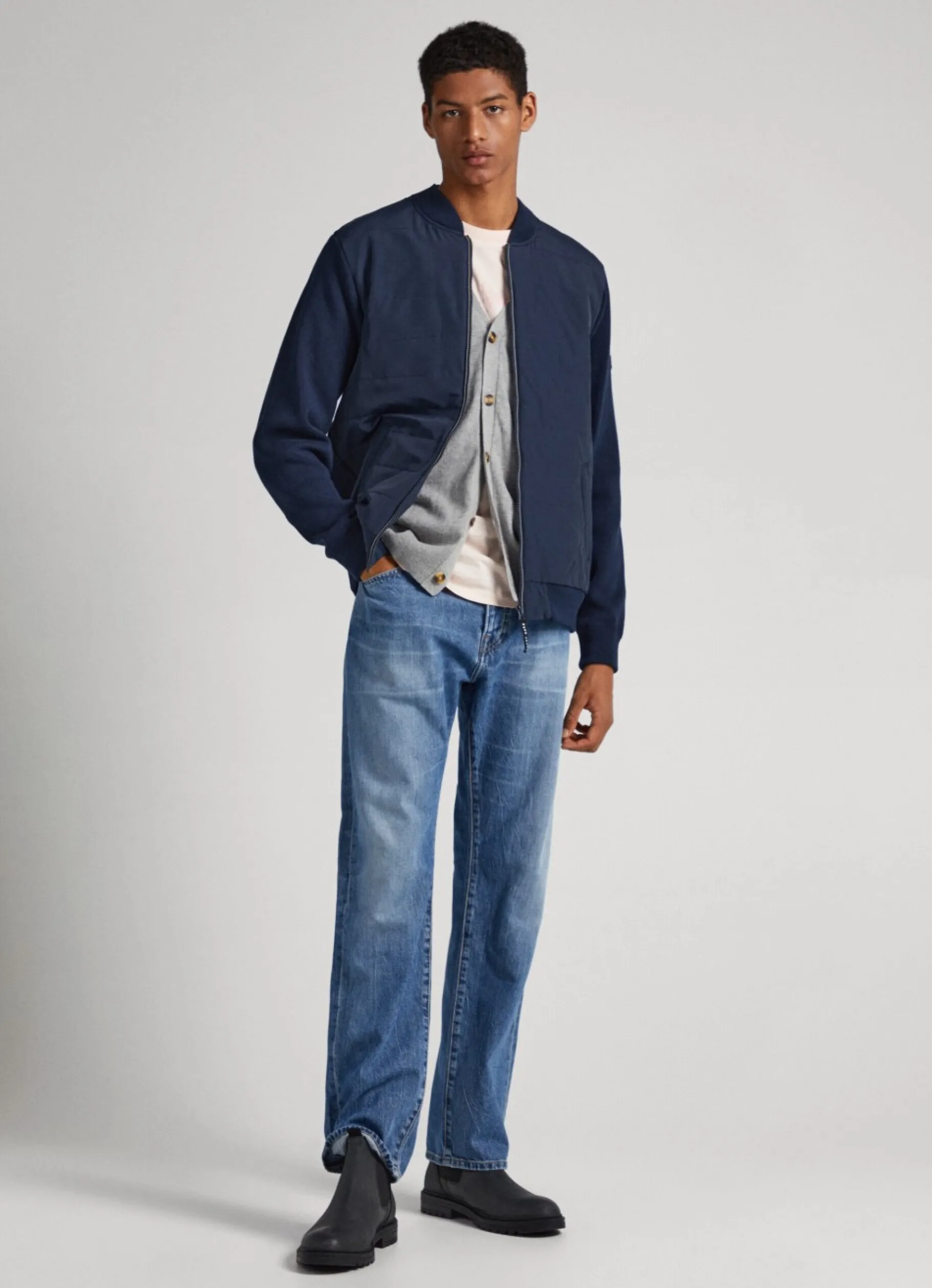 Men Pepe Jeans Round Neck Hybrid Jacket