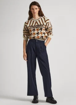 Women Pepe Jeans Round Neck Jacquard Knit