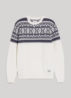Men Pepe Jeans Round Neck Jacquard Sweatshirt