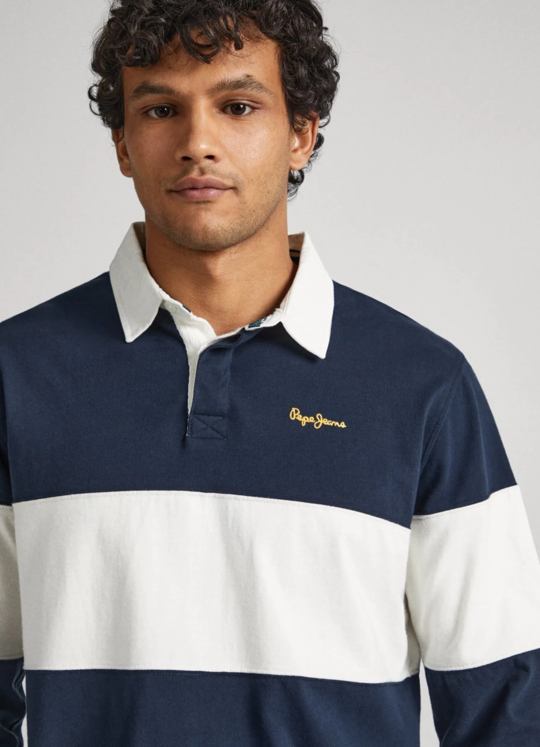 Men Pepe Jeans Rugby Polo Shirt W/Embroidered Logo