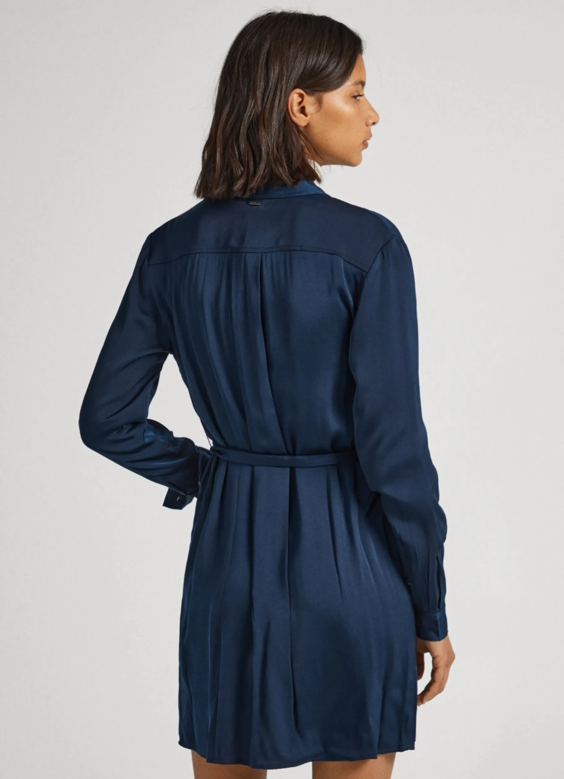 Women Pepe Jeans Satin Button-Up Dress