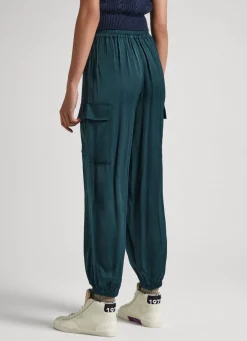 Women Pepe Jeans Satin Cargo Trousers