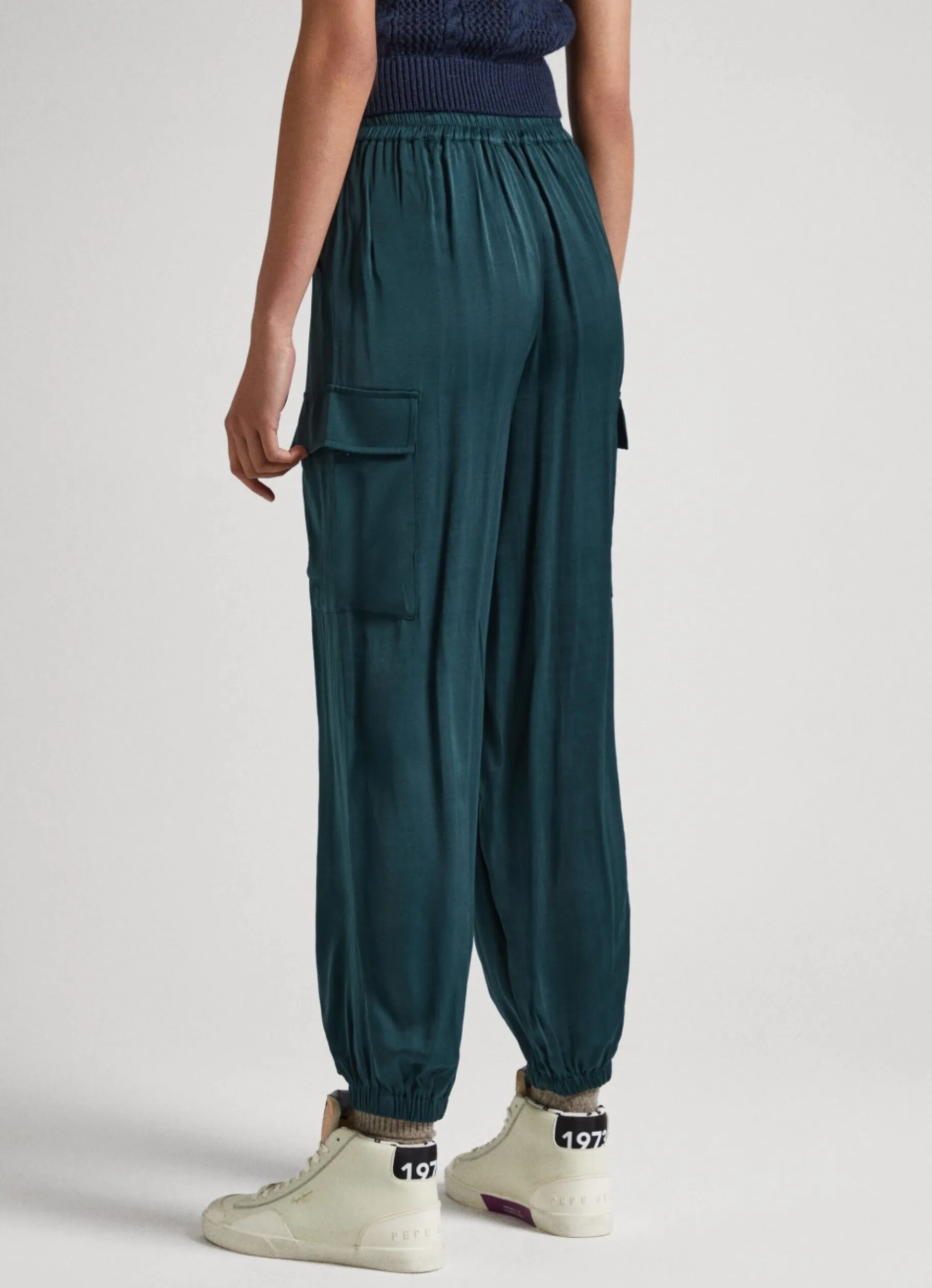 Women Pepe Jeans Satin Cargo Trousers